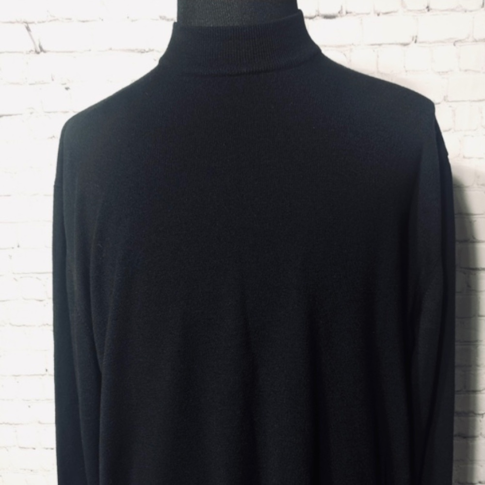 Pal Zileri black wool mock neck sweater NWOT